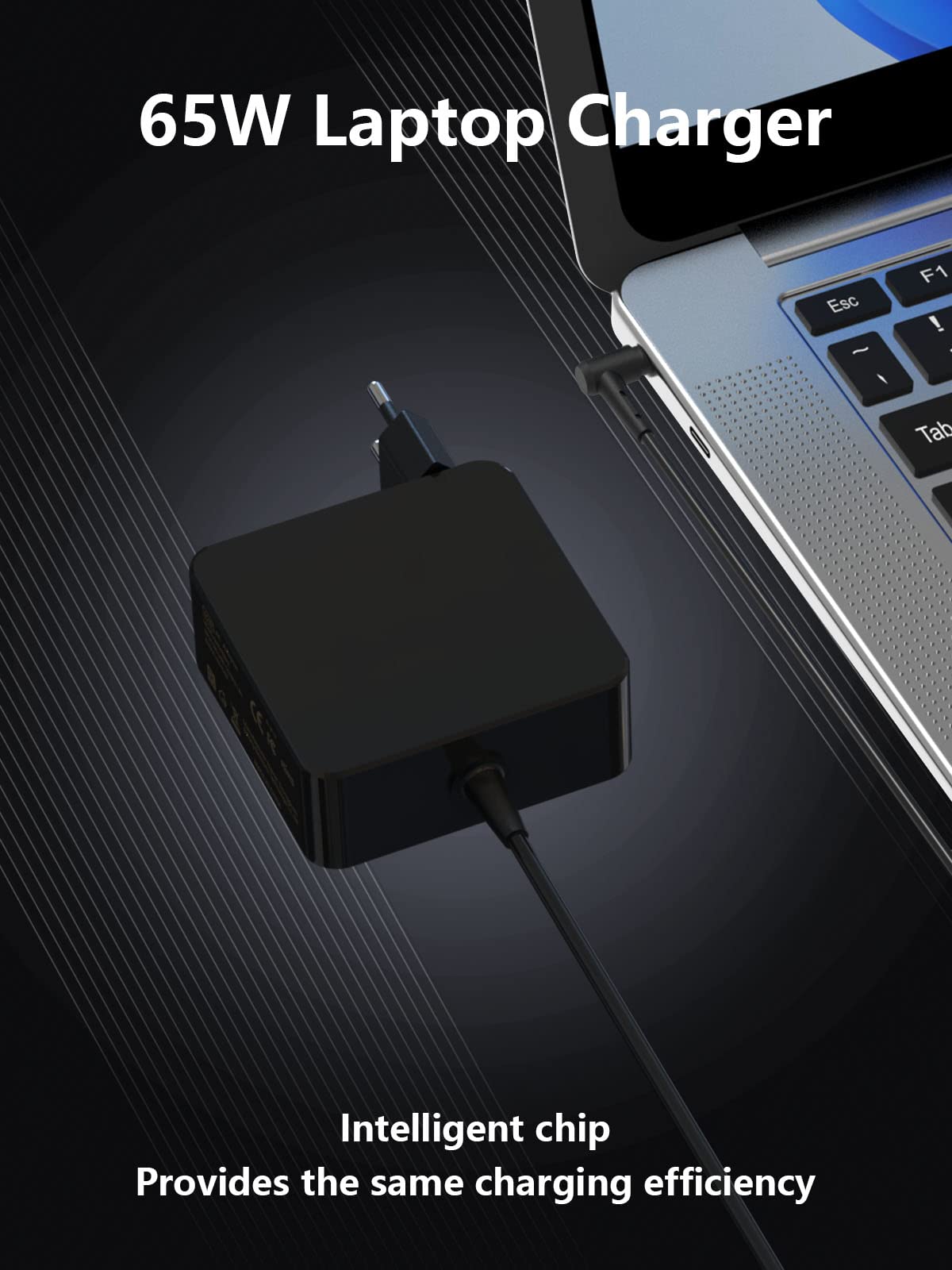 Chargeur 65W Pour ASUS Portable | Compatible Vivobook, Zenbook & Modèles Listés | Prise EU | Câble 2m | Sécurité Intégrée