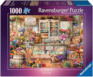 Ravensburger All Seasons Flower Shop 1000 Piece Jigsaw Puzzle Discover Colourful Botanical Arrangements from the Worldwide Puzzle Brand Improved Anti-Glare Finish