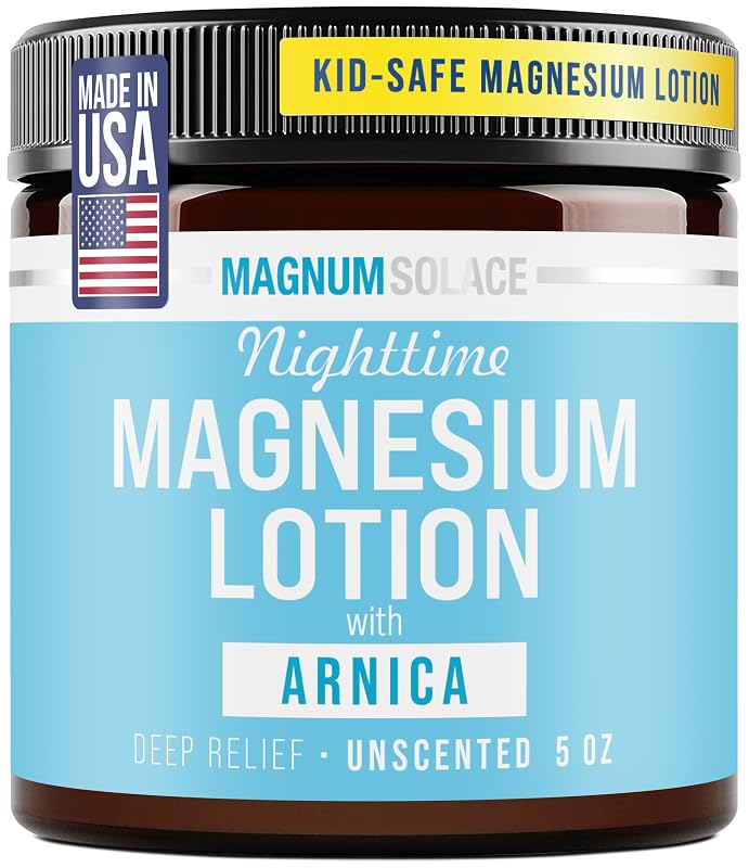 Loção corporal noturna de magnésio Magnum Solace com arnica para crianças
