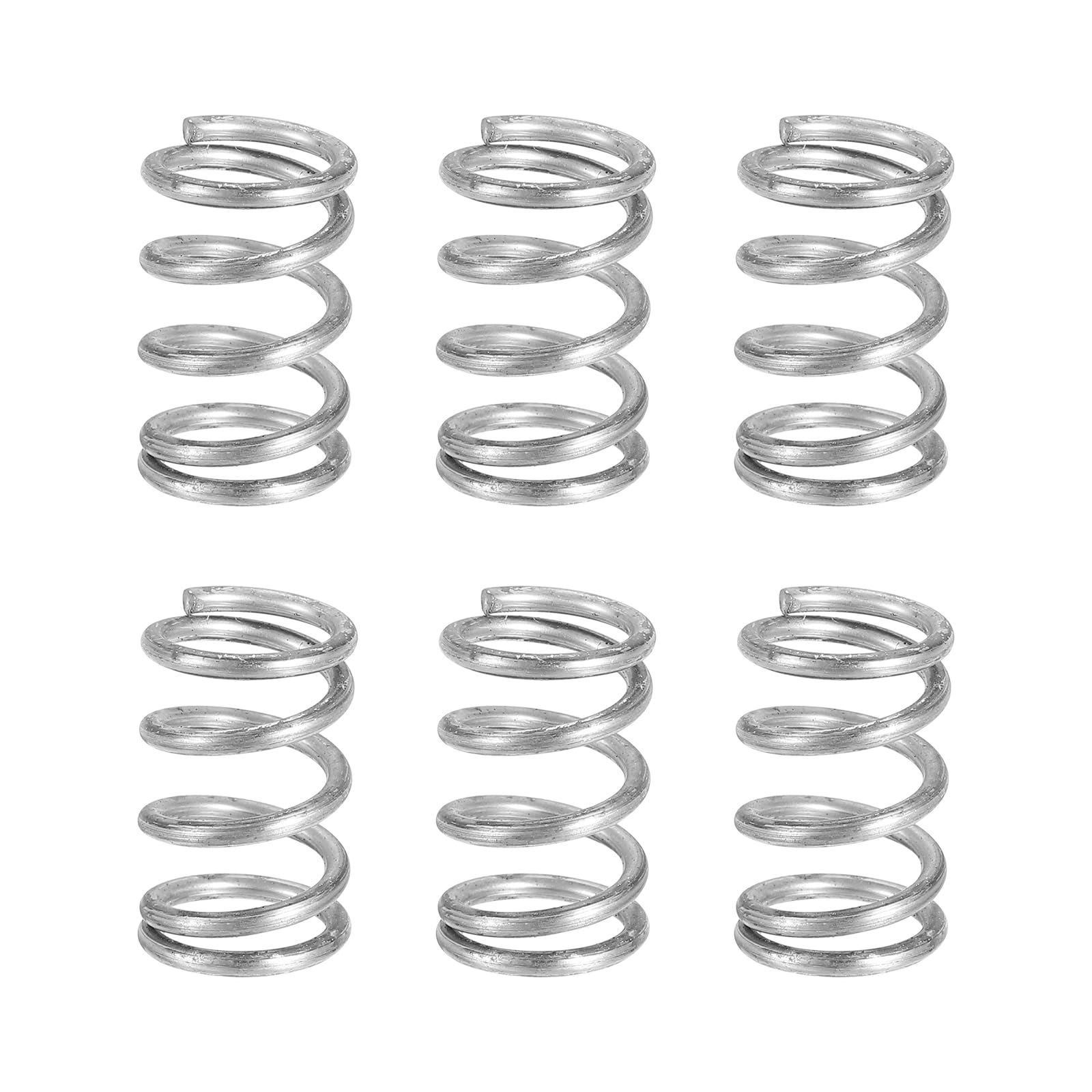 sourcing map6Pcs Compression Springs, 1.6mm Wire Diameter x 13mm OD x 20mm Length 304 Stainless Steel Extension Spring Ballpoint Pen Pressure Springs for Shop Home Repairs, Silver