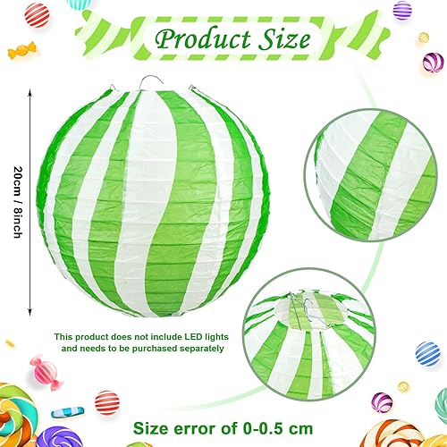 Miniatura 2 de Panelee 12 linternas de papel de menta para decoración de fiesta, 8 pulgadas, colgantes, redondas, de papel, decoraciones de fiesta para vacaciones,