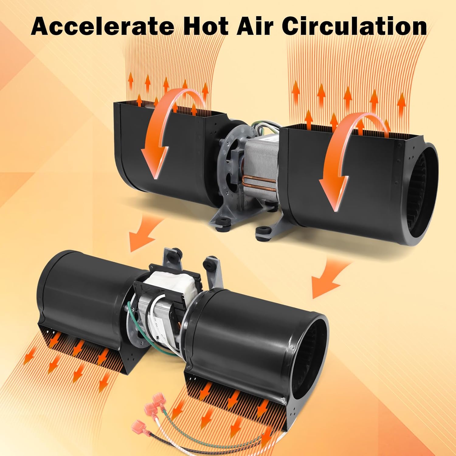 GFK-160 Blower Fan Replacement for Heat N Glo,Hearth & Home, Superior,Quadra-Fire, Heatilator, Majestic Fireplace Fan Blower Motor GFK-160A, GFK-160B