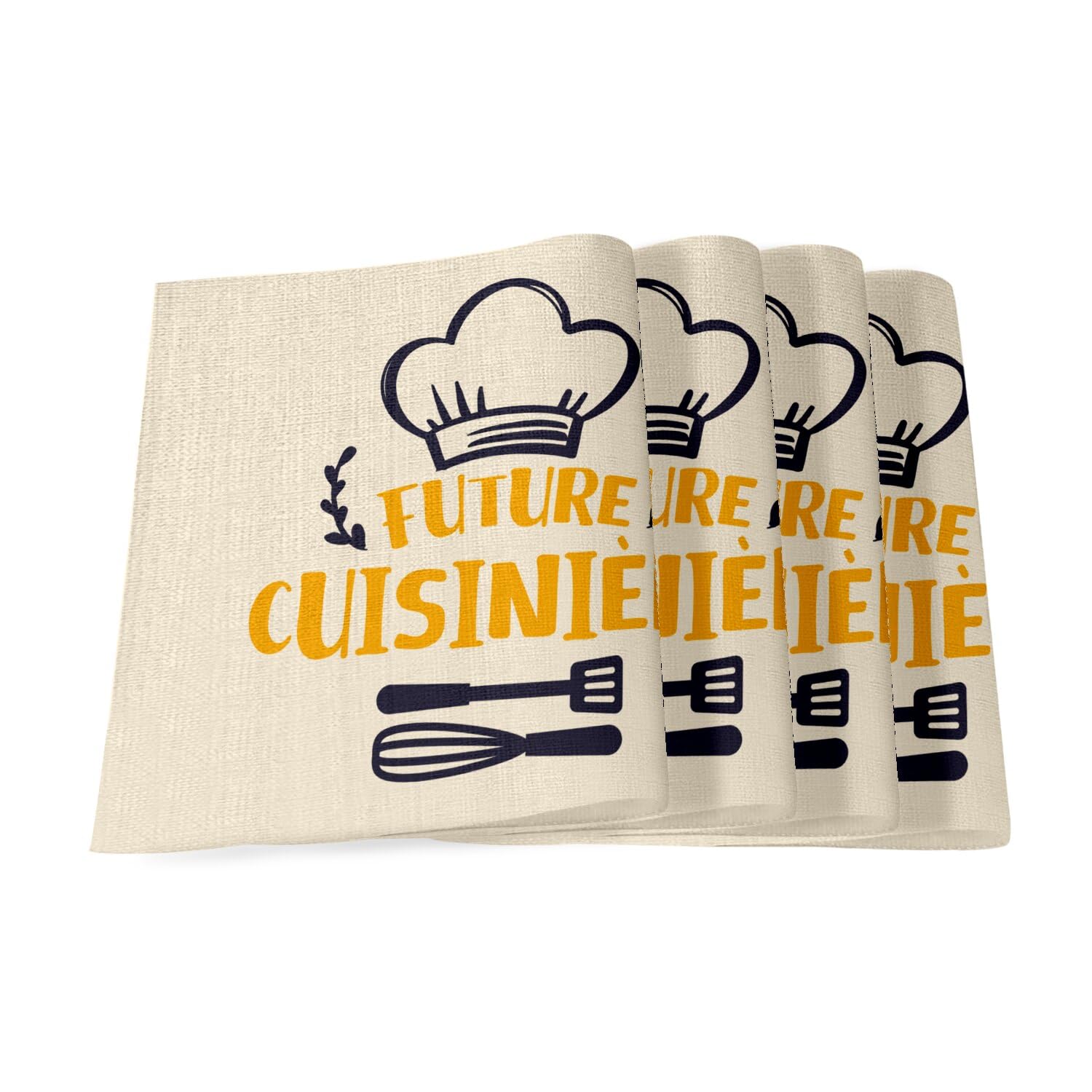 Set de table en lin grand format 40x28,5 cm de la collection Future Cuisinière Gastronomie