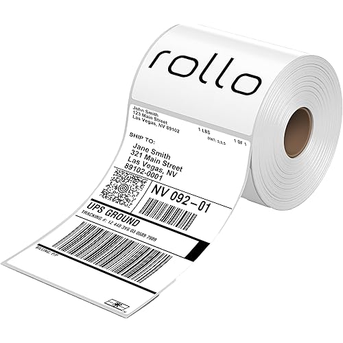 Rollo Direct Thermal Shipping Labels - 500 4x6 Thermal Label Roll - Perforated and Strong Adhesive (Commercial Grade)
