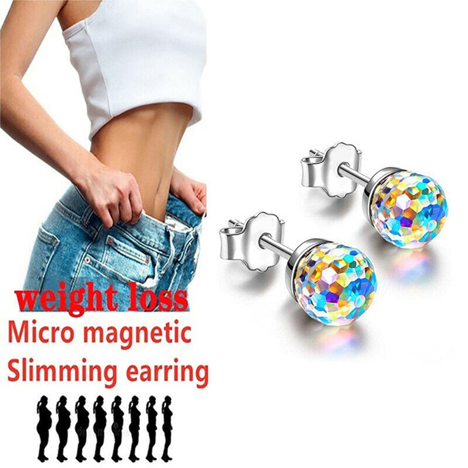 Nuevo 1 par de pendientes adelgazantes para perder peso terapia para quemar grasa oreja pérdida de Z1K0 joyería magnético Stud accesorio moda peso de energética