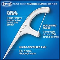 Vista 4 de DenTek Triple Clean Advanced Clean - Púas de hilo dental, sin roturas y sin triturar, 90 unidades, paquete de 6