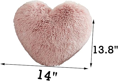 Miniatura 2 de MorroMorn Almohadas esponjosas de corazón, almohada decorativa peluda para sofá cama, bonitos regalos de decoración de habitación para mujeres y