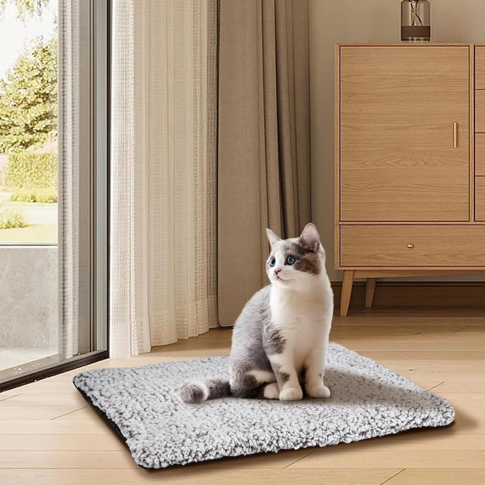 2 Pezzi, Tappetino Riscaldante per Animali Domestici, Tappetino Autoriscaldante per Gatti, Rimovibile e Lavabile, Sicuro e Confortevole, Ideale per Le Giornate Fredde(Small)