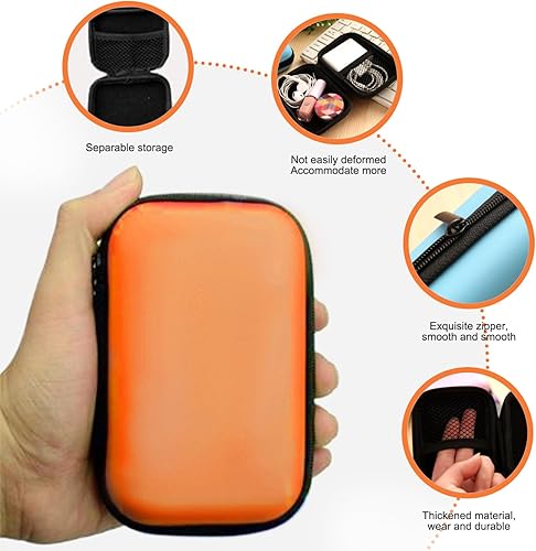 Miniatura 5 de Estuche de almacenamiento de EVA impermeable, 3 piezas de funda rígida con cremallera para cables, banco de energía y disco duro4.72x3.35x1.5