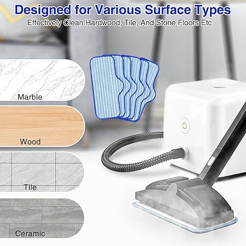 Miniatura 5 de LINNIW Paquete de 6 almohadillas de microfibra compatibles con limpiador de vapor Dupray Neat, duraderas, reutilizables y lavables a máquina