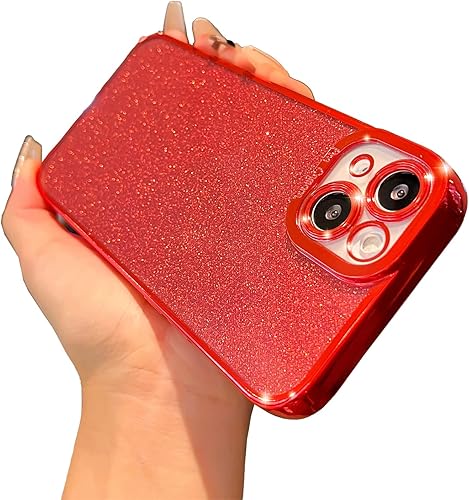 Miniatura 1 de ankofave Funda compatible con iPhone 13 Mini para mujeres y niñas, con purpurina de lujo y lindo chapado flexible, a prueba de golpes, fundas
