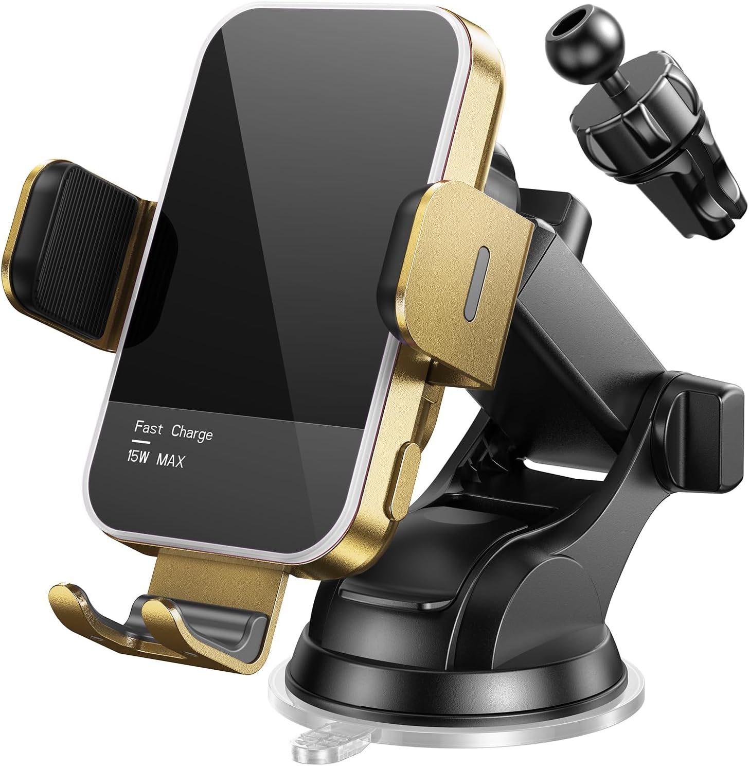 Wireless Car Charger,【7 Colored RGB Backlit】Mosurr 15W Auto Clamping Car Charger Phone Mount Holder fit for iPhone 15 14 13 12 Mini Pro Max 11 XR XS, Samsung Galaxy S24 Ultra S23 S22 S21+ Note 20, etc