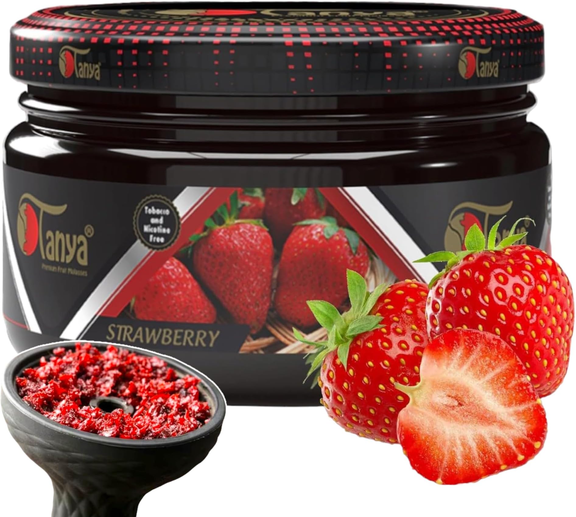 Tanya Herbal 100% Nicotine And Tobacco Free Shisha Hookah Flavors 250G Bag (Strawberry)