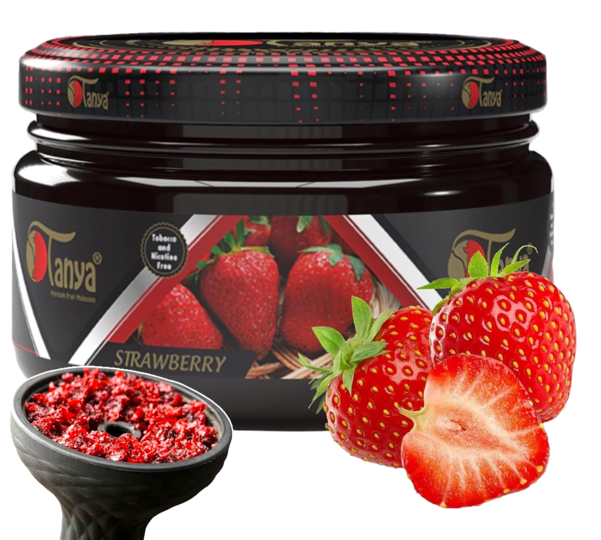 Tanya Herbal 100% Nicotine And Tobacco Free Shisha Hookah Flavors 250G Bag (Strawberry)