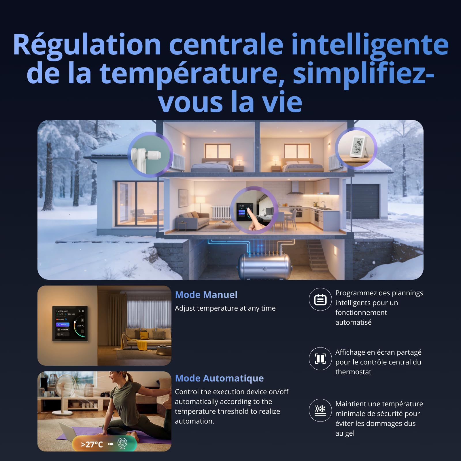 SONOFF NSPanel Pro 86 Écran Tactile Maison Connectée - Hub Zigbee, Intégration Home Assistant, Passerelle Matter, Sécurité & Scénarios, Thermostat, Compatible Alexa, Google, Apple(Blanc)
