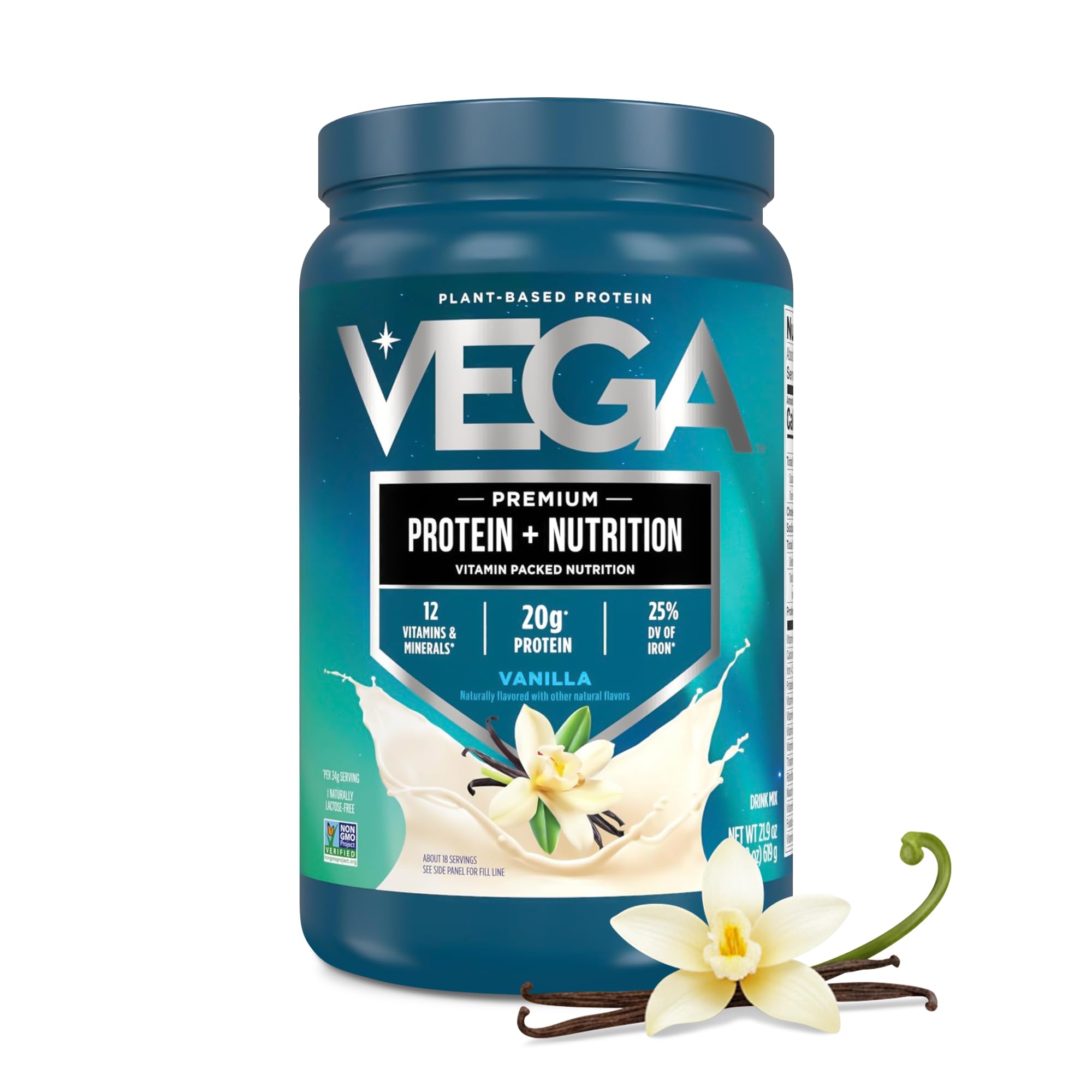 Vega Protein + Nutrition – 20g Plant Based Vegan Protein Powder, Vanilla for a Dairy-Free Protein Shake – XL Tub, 2.3lbs (30 Servings) — Amazon image 13
