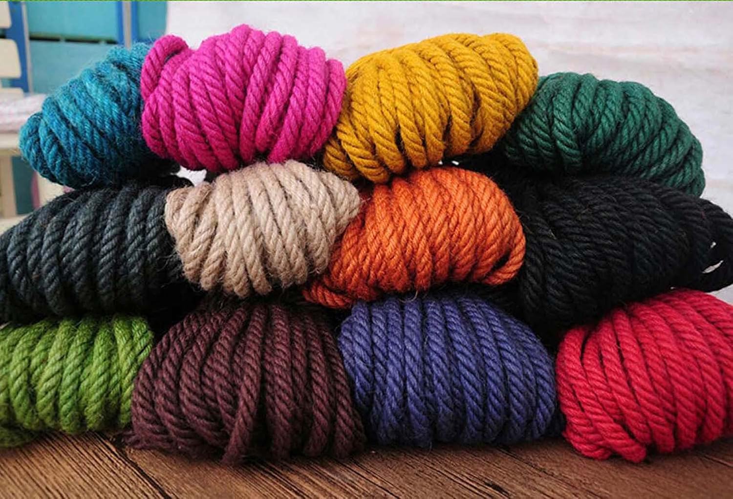 Hemp Rope Natural Jute Twine Rope for Arts Crafts Decoration 6mm x 20m (1/4inch x 65feet), Pink