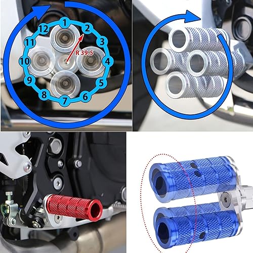 Miniatura 4 de Estriberas de motocicleta compatibles con Suzuki GSX250R Gixxer SF250 Gixxer 250150 V-STROM250 360 giratorio ajustable antideslizante diseño CNC