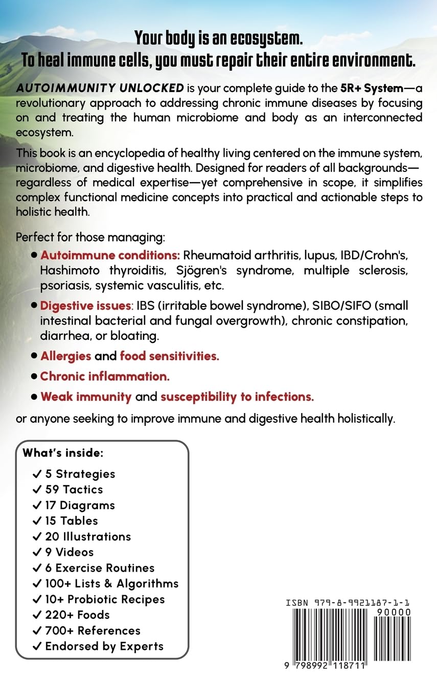 Autoimmunity Unlocked: 5 Keys to Transform Microbiome, Immune, and Digestive Health and Reclaim Your Life. A 5R+ Holistic Guide for Rheumatoid Arthritis, Lupus, and Crohn's (Encyclopedic Edition)