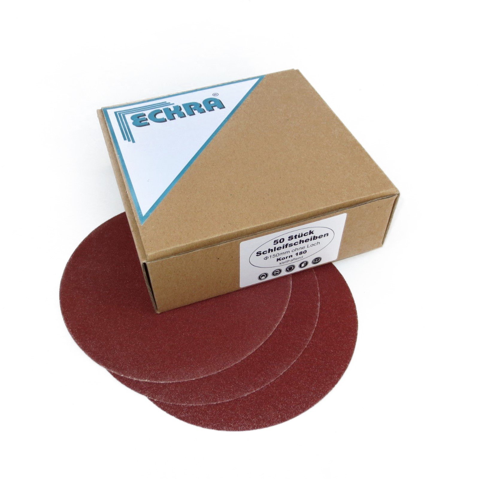 50 dischi abrasivi senza foro, Ø 150 mm, P 100