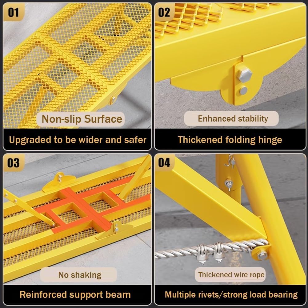 Scaffolding Platform Ladder - Portable Work Platform and Ladder Stool for Home Decorating and Painting Walls - Versatile Work Bench for Easy Access and Efficiency