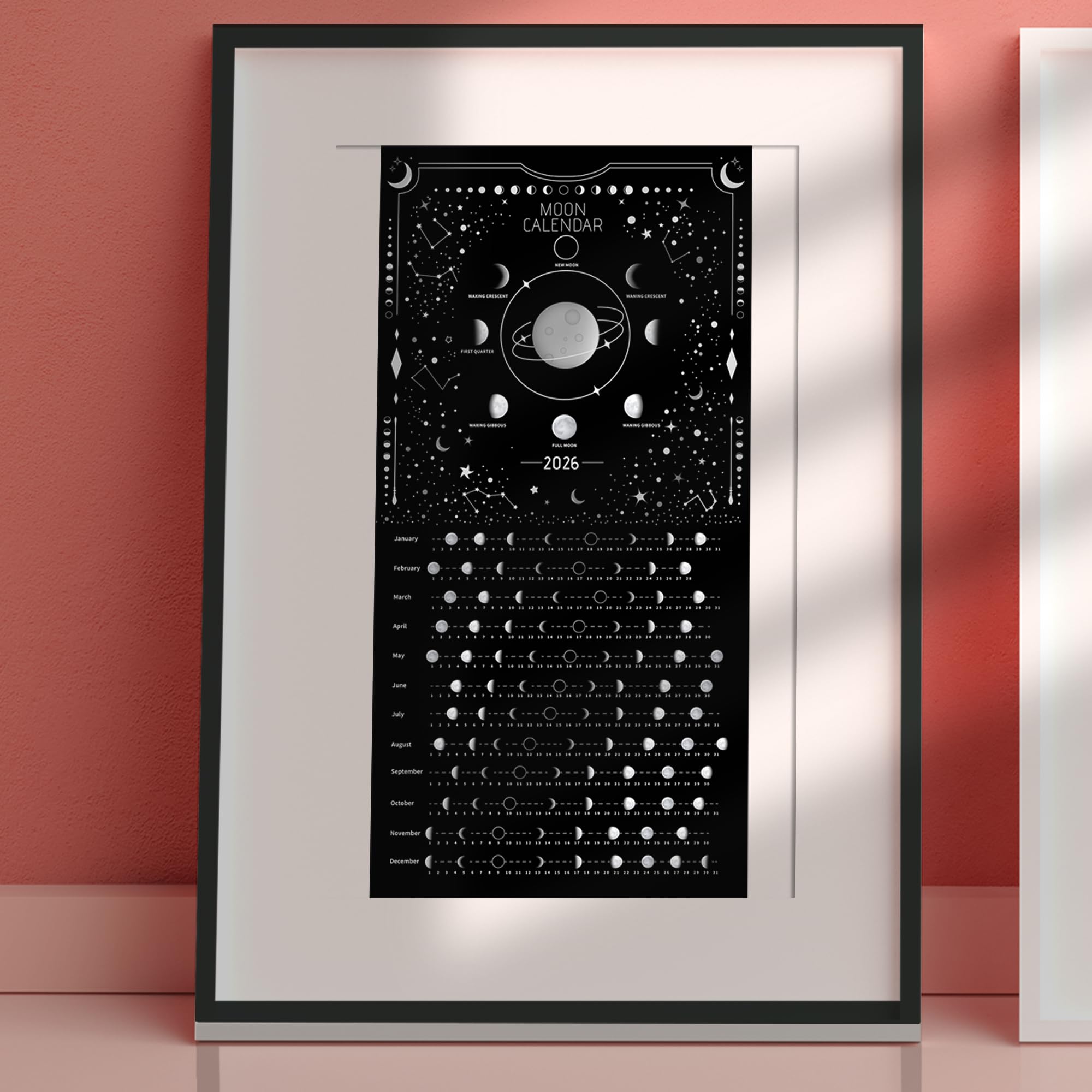 Amazon.com: Moon Calendar 2026 Lunar Phases, Hangable MoonLight