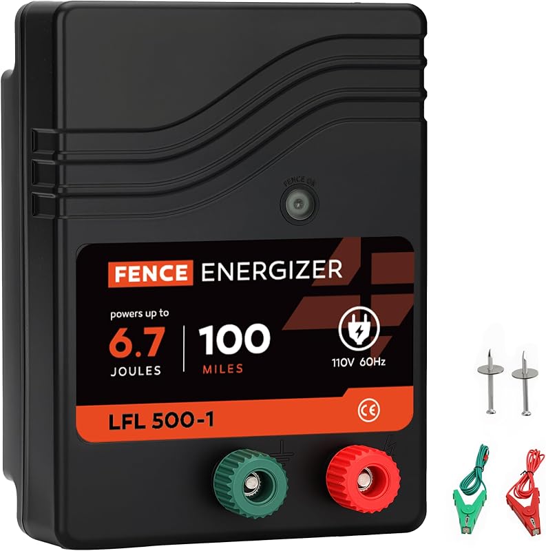 Electric Fence Charger, Electric Fence Energizer 6.7 Joule Ac Powered