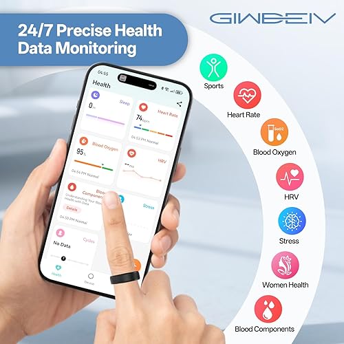 Miniatura 2 de Anillo inteligente para mujeres y hombres, anillo de seguimiento de salud con frecuencia cardíaca, monitor de sueño, oxígeno en sangre, HRV, estrés,
