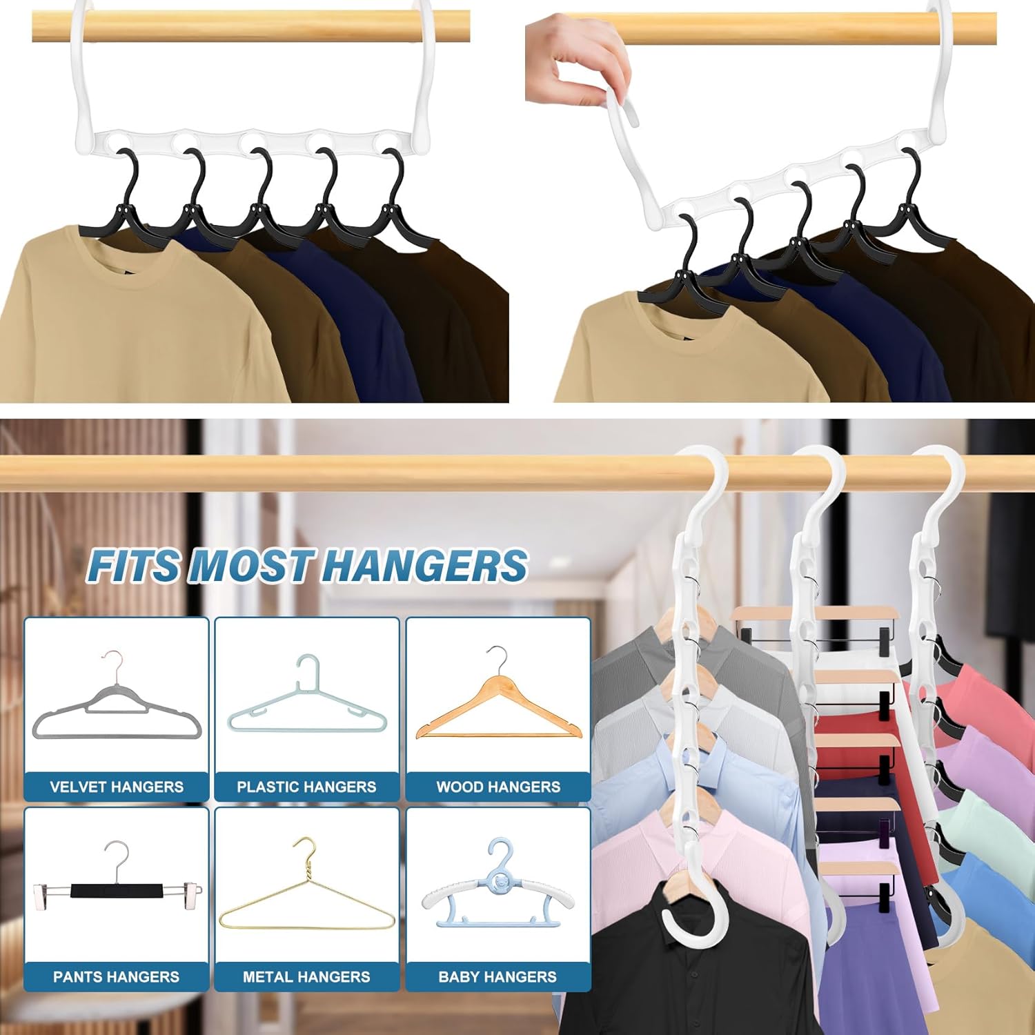 Hanrs Space Saving Magic Plastic Hanr Organizer Shirt Space Saving