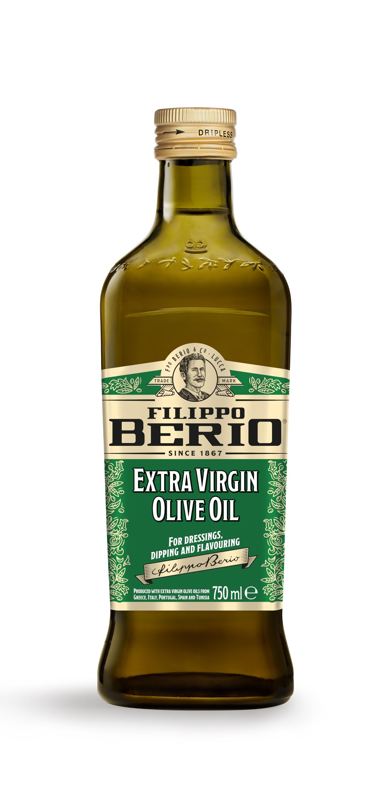 Filippo Berio Extra Virgin Olive Oil, Glass Bottle (750ml)