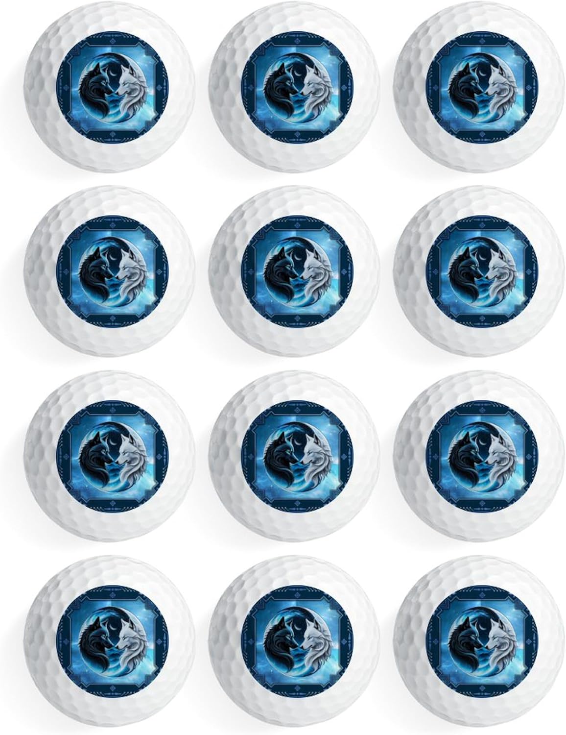 CafePress Two Majestic Wolf Heads Novelty Golf Balls (Pk of 12)