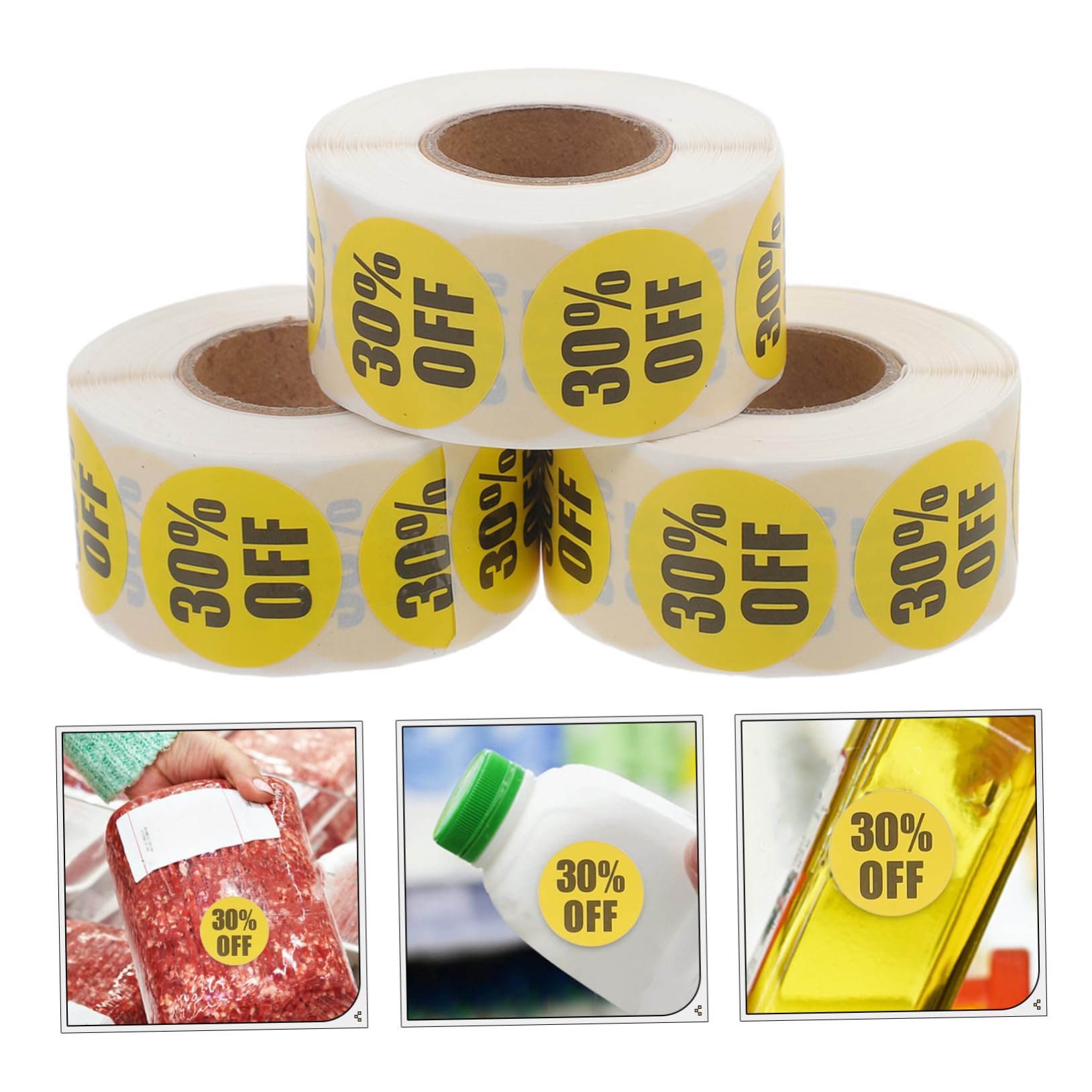 VILLCASE Sets Supermarket Label Tags Scratch Off Stickers Circle Decals Retail Store Stickers Rolls