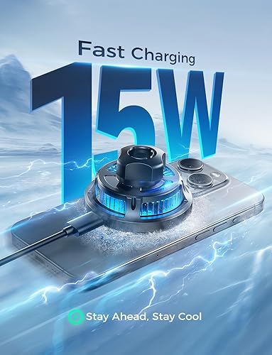 Miniatura 4 de Bovemanx Cargador de montaje para auto MagSafe, carga de refrigeración ICY Soporte de cargador de coche inalámbrico de 15 W para iPhone 15 14 13 12