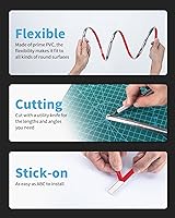 Vista 3 de Art3d Moldura autoadhesiva de 10 pies para bordes de azulejos de salpicaduras, revestimiento autoadhesivo para decoración de esquinas en acero Acero