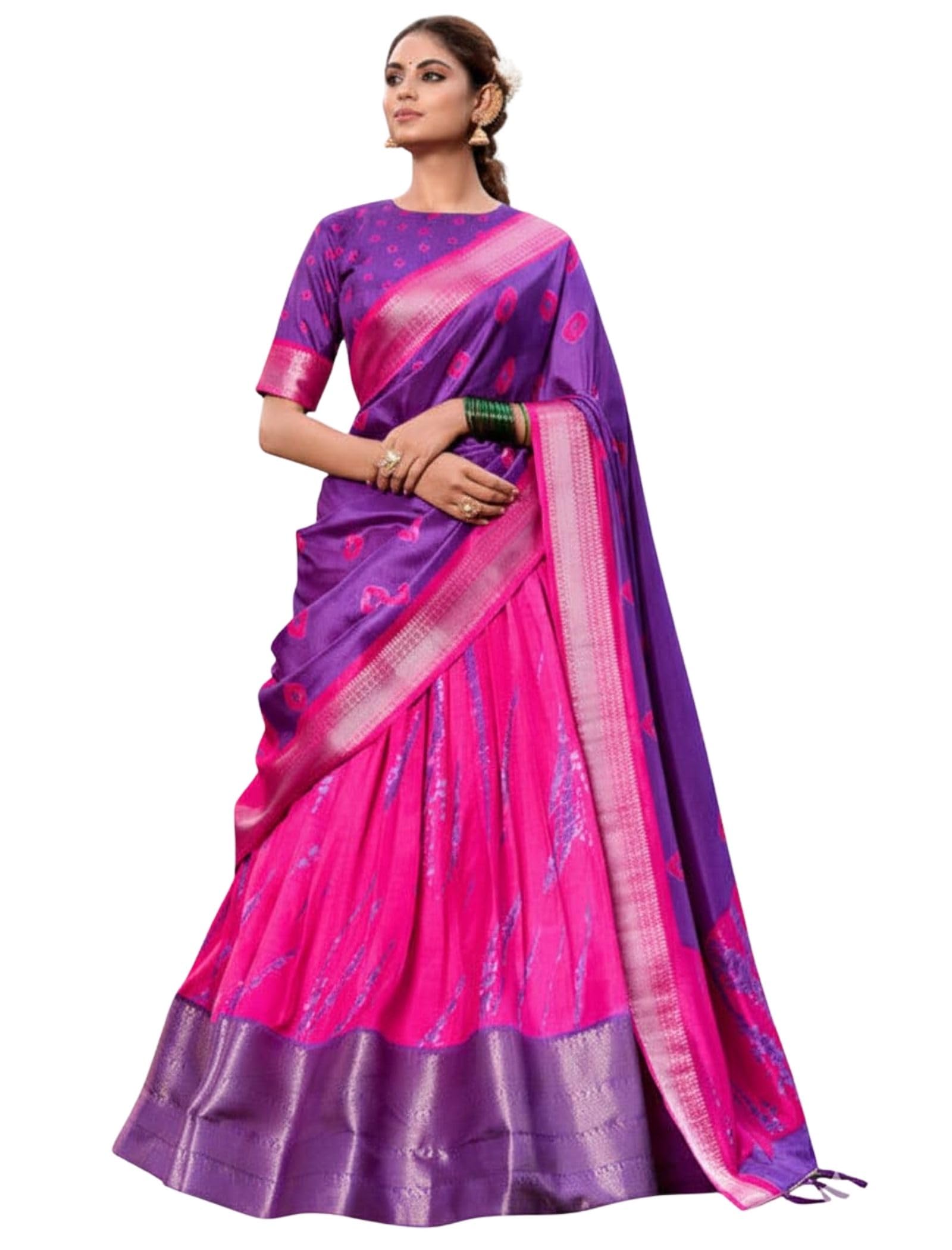 dream crushers Women's Silk Letest New Patola Printed Navrarti Lehenga Choli Set-picture-14