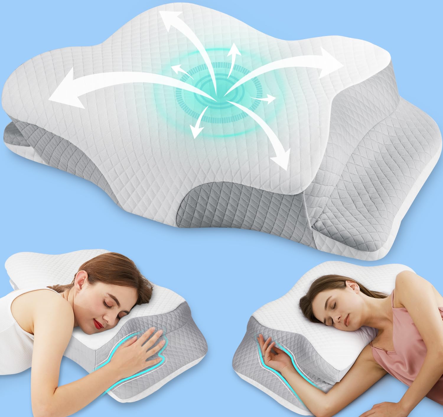 Cervical Memory Foam Pillow For Neck And Shoulder Pain Adjustable