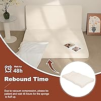 Vista 7 de Colchón plegable de tres pliegues de 6 pulgadas, sofá cama plegable con funda extraíble lavable, colchón de futón portátil de tamaño completo