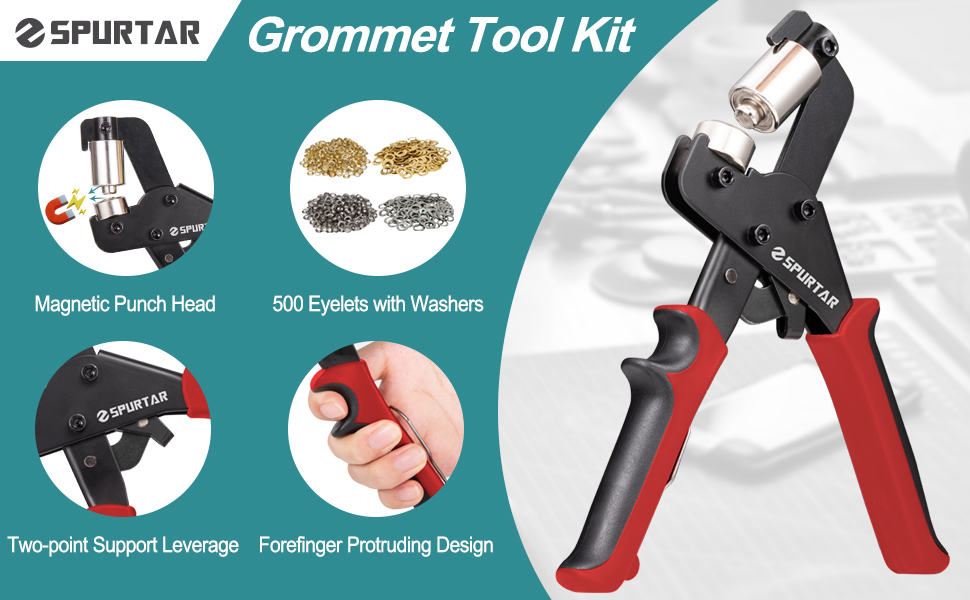 Grommet Kit Goldeluxe Manuale Set Con 1 Pinza Per Occhielli Metallici