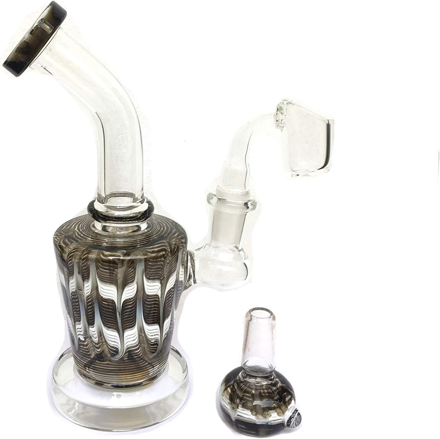 LeafGlassUs 7 inch Glass Bong Waterpipe with Glass Water Chamber for Smoking
