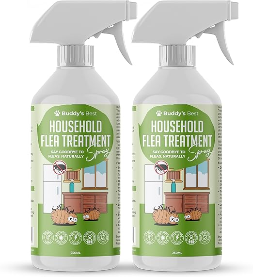 BUDDY'S BEST Twin Pack Household Flea Treatment Spray 250ml Non