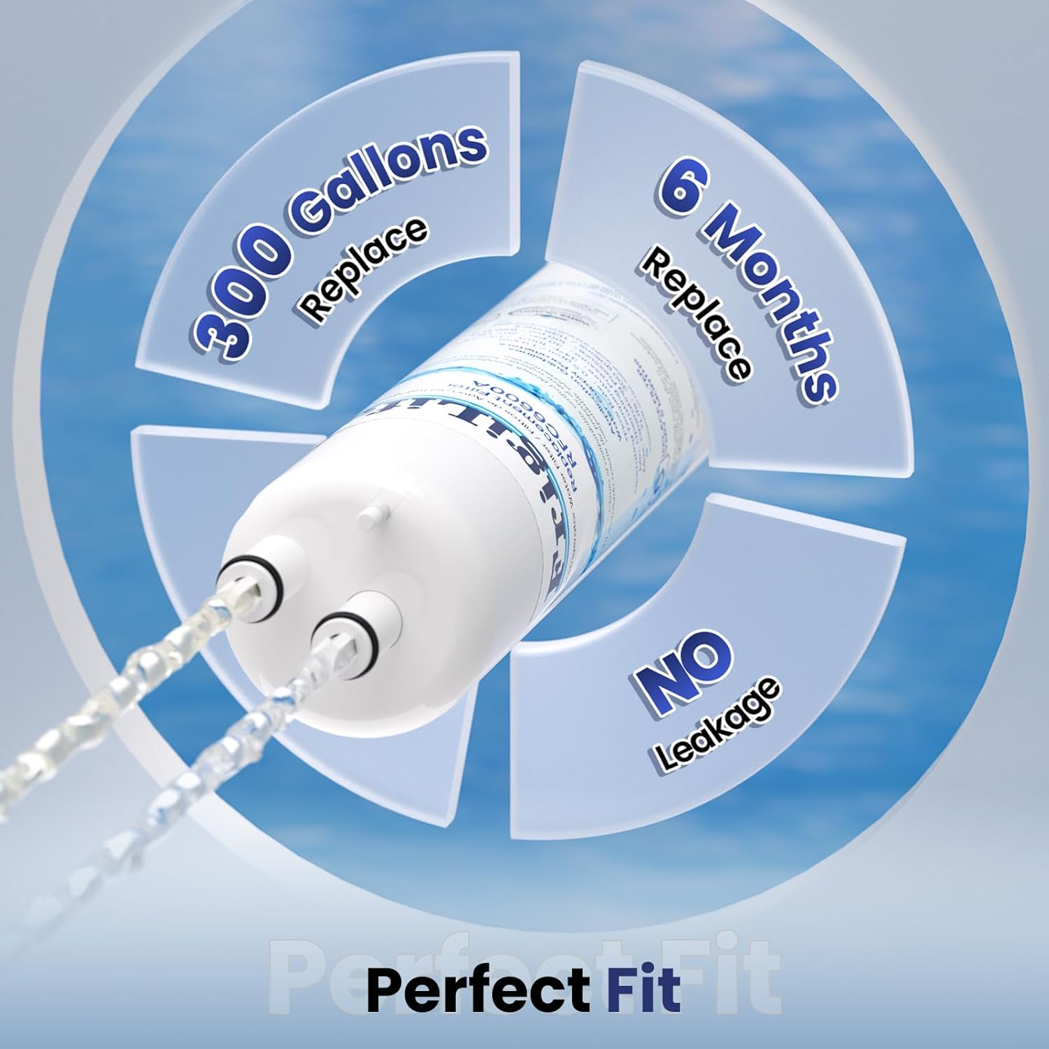 RFC6600A Refrigerator Water Filter Compatible with EDR3RXD1, Everydrop Filter 3, 4396841, 4396710, Kenmore 46-9083, 46-9030, 9030, 9083, KAD3RXD1, WHR3RXD1, 4PACK