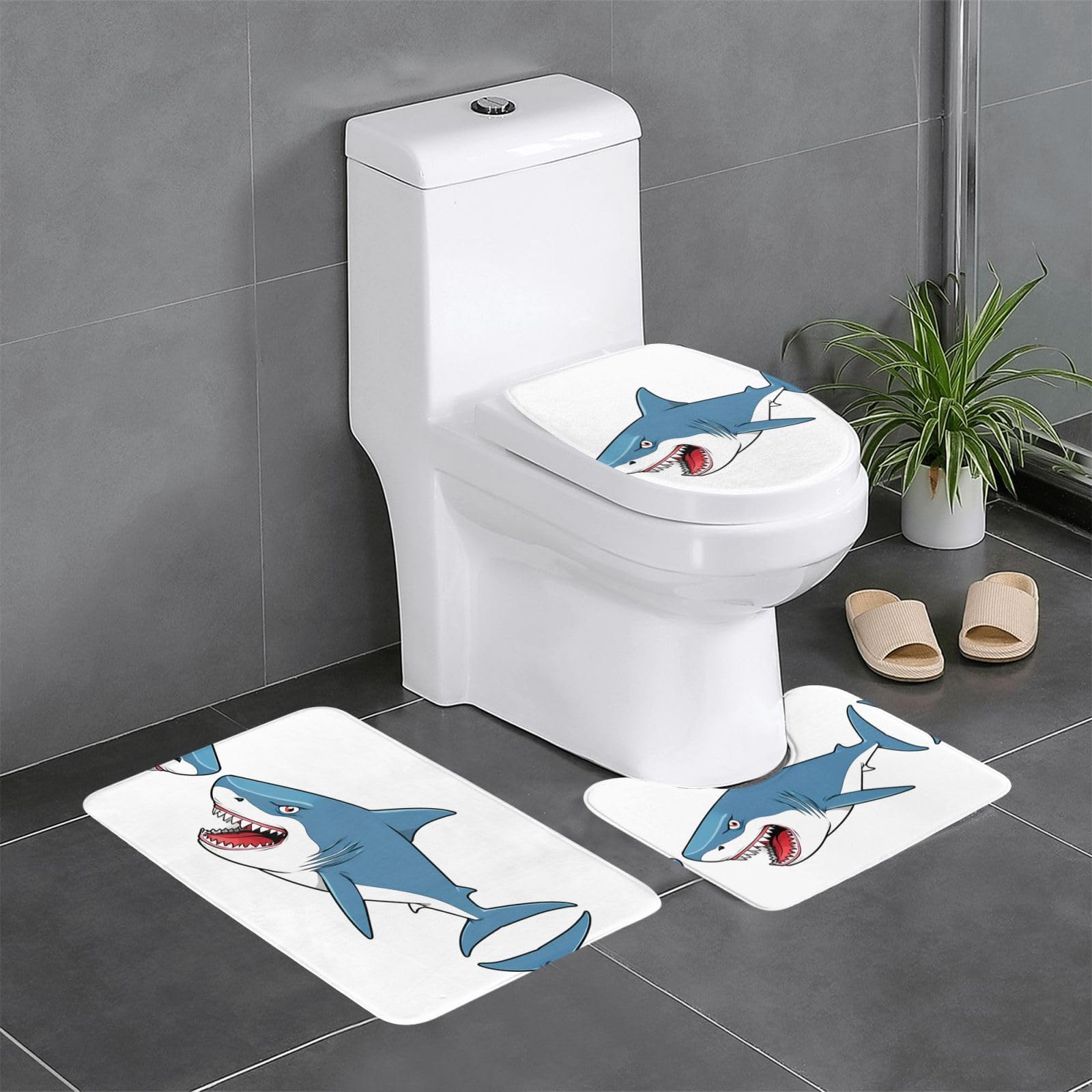 Tapis de salle de bain 61x40.6 cm absorbant et facile à nettoyer en lot de 3