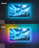 Daymeet TV Led Lights, 5M LED Lights for TV with Remote RGB Led Lighting for 55-85inch Monitor, USB Powered Light Behind, 5050 Backlight Sync with Music, Bluetooth APP Control - 2