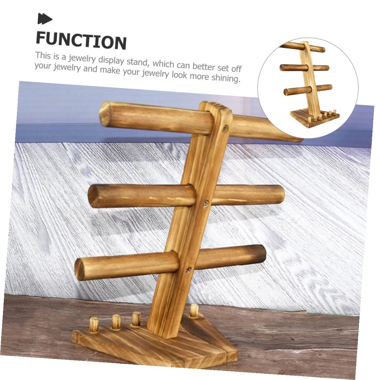 Stöckiger Schmuckhalter aus Massivem Holz Stabiler Armband Ringständer für Uhren und Accessoires Multifunktionales Display für Schlafzimmer und Schmuckladen Langlebig und
