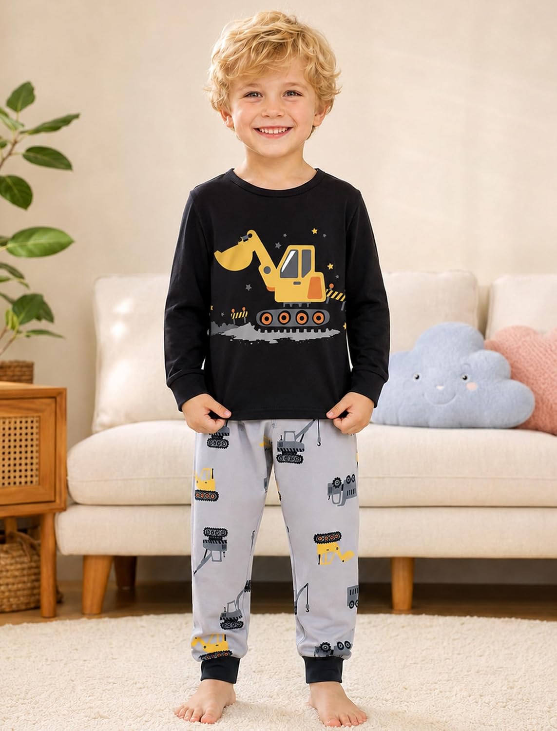 Mikrdoo Boys Pajama Set 2 Piece Toddler Kids Soft Stretch Sleepwear 18M-7Y