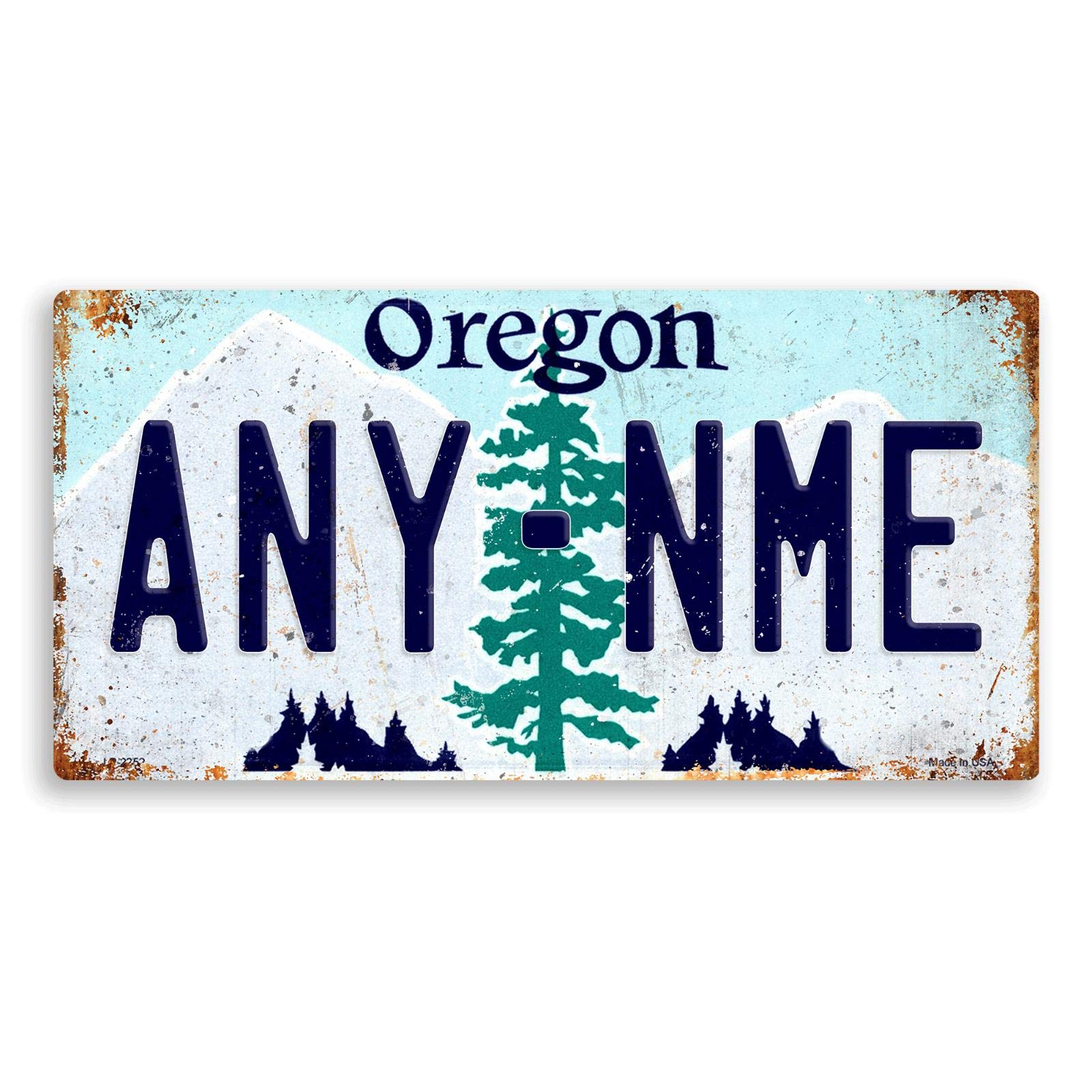 Toasted Merch Oregon Personalised American Number Plates - Custom – Sticky Pads | Printed Metal Wall Sign Plaque Printed Metal Wall Sign Plaque Show Plate