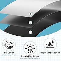 Vista 3 de Cortinas 100% opacas para dormitorio, 71" x 57" persianas opacas portátiles DIY con pestañas de gancho y bucle adhesivas, persianas opacas