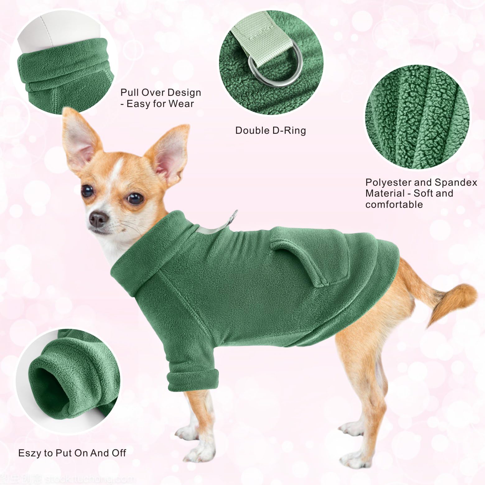 Mosukoirl Hundepullover Hund Hoodie Haustier Warme Mäntel Baumwolle Sweatshirts Hund Kleidung mit Tasche Welpe Pullover Hund Overall für kleine mittlere Hunde