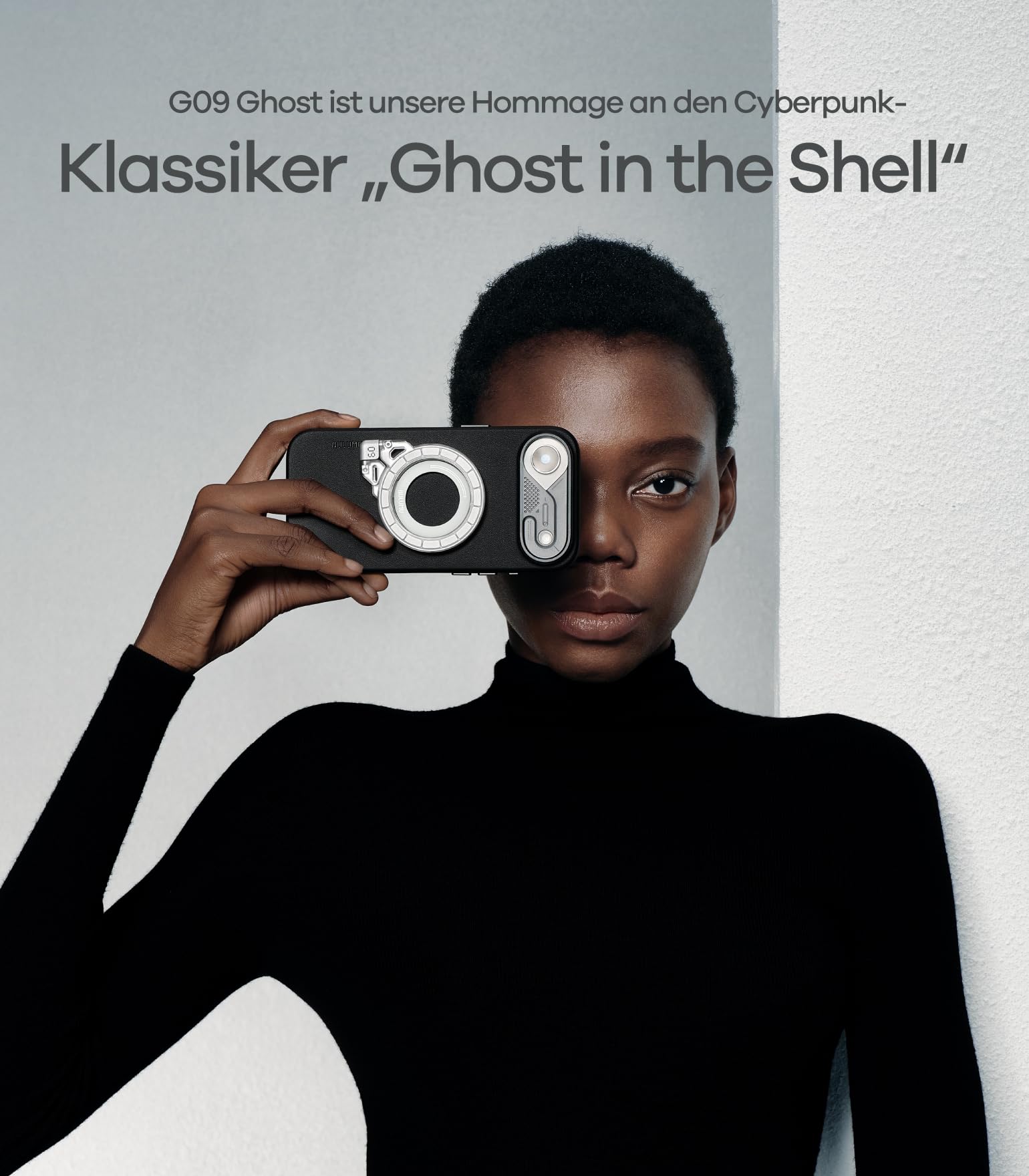 Aulumu G09 Ghost Infinite MagSafe Ring Halterung 360° Drehung Handy Ständer und Griff N52 Doppelseitige Magnetische Fingerhalter Handyhalterung, Mattiertes Transparentes PC, Ghost Transparent