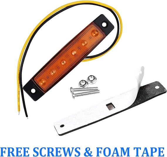 FXC 10x 3.8 6 LED Clearence Truck Bus Trailer Side Marker Indicators Light Tail Taillight Brake Stop Lamp 12V (Red5 Amber5)